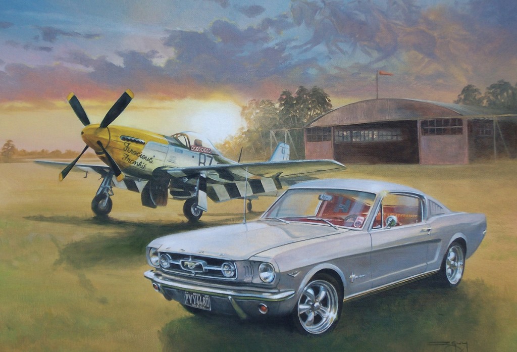 Mustang and Plane