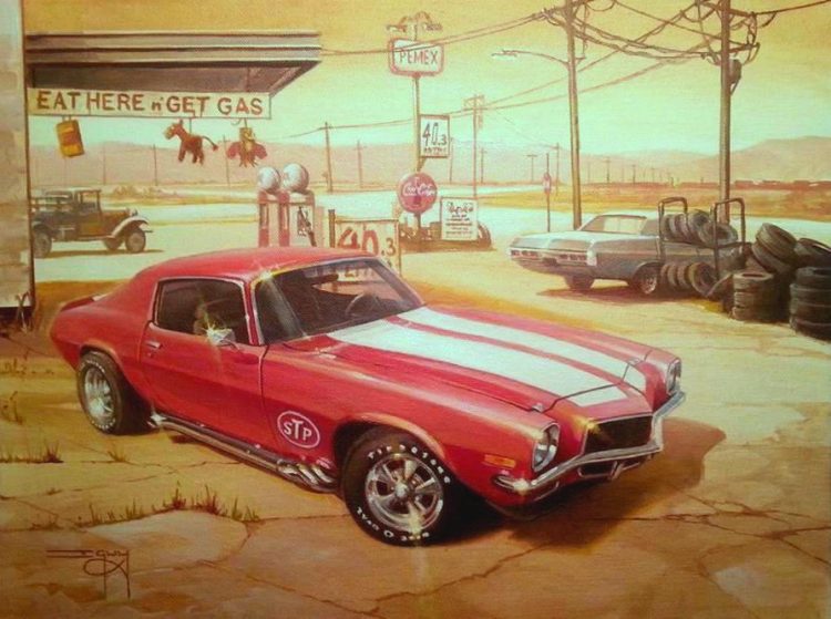 70s-Camaro-painting-by-Ian-Guy